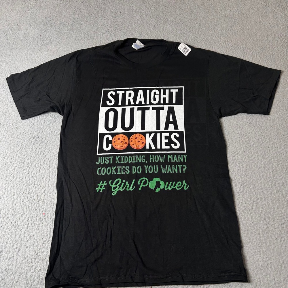 New Straight Outta Cookies Graphic‎ T-Shirt Mens S Black Girl Power Funny Tee - Picture 2 of 8